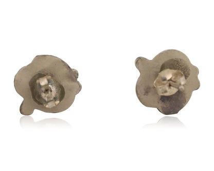 Navajo Handmade Earrings 925 Silver Natural Turquoise Native Artist C.80's