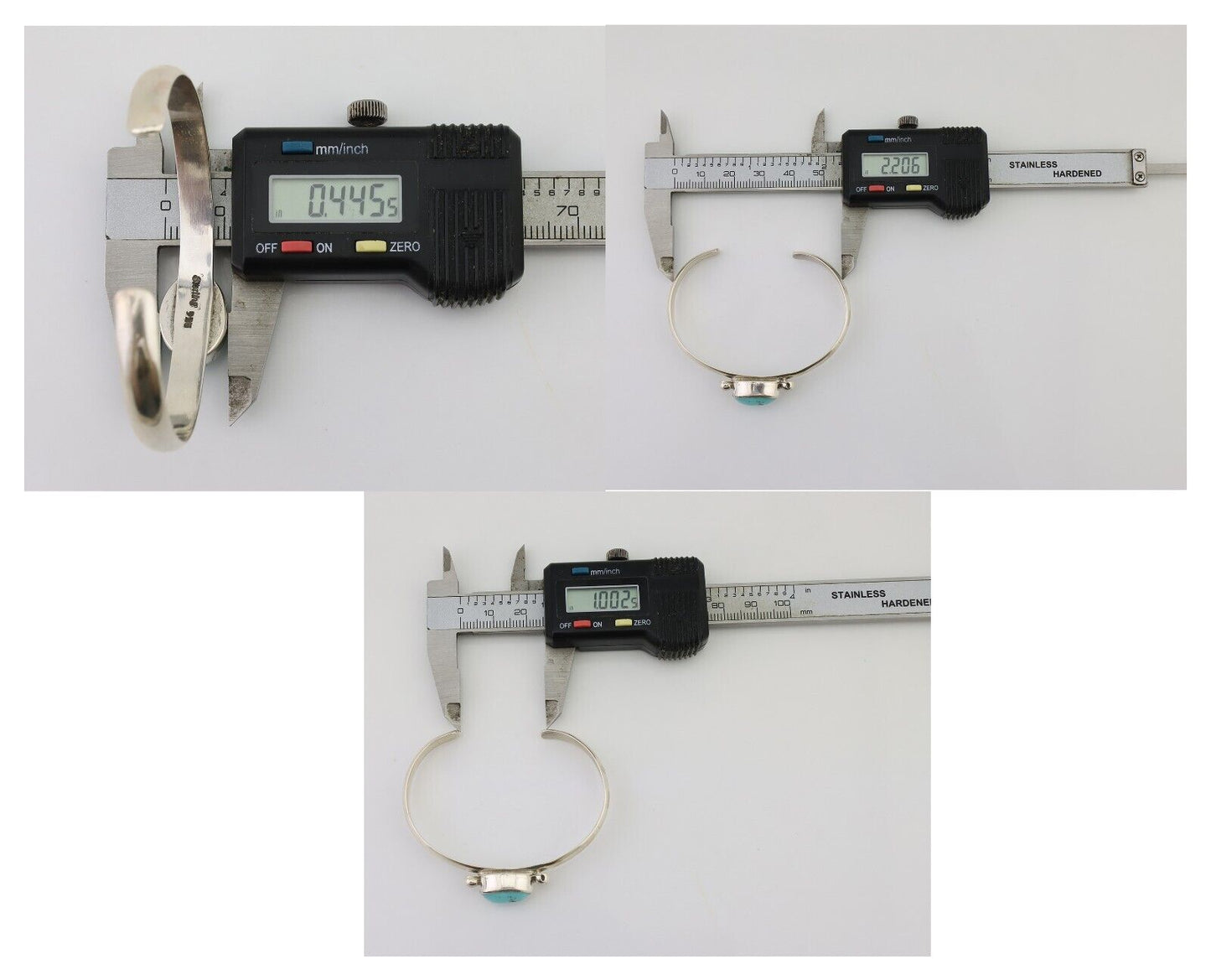 Navajo Cuff Bracelet 925 Silver Natural Blue Turquoise Native American C.80's