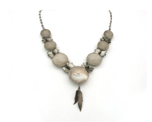 Navajo Concho Necklace Sterling Silver Vintage Stamped Signed Alfred Payton