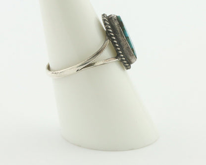 Navajo Ring 925 Silver Red Mountain Turquoise Native American Artist C.80's
