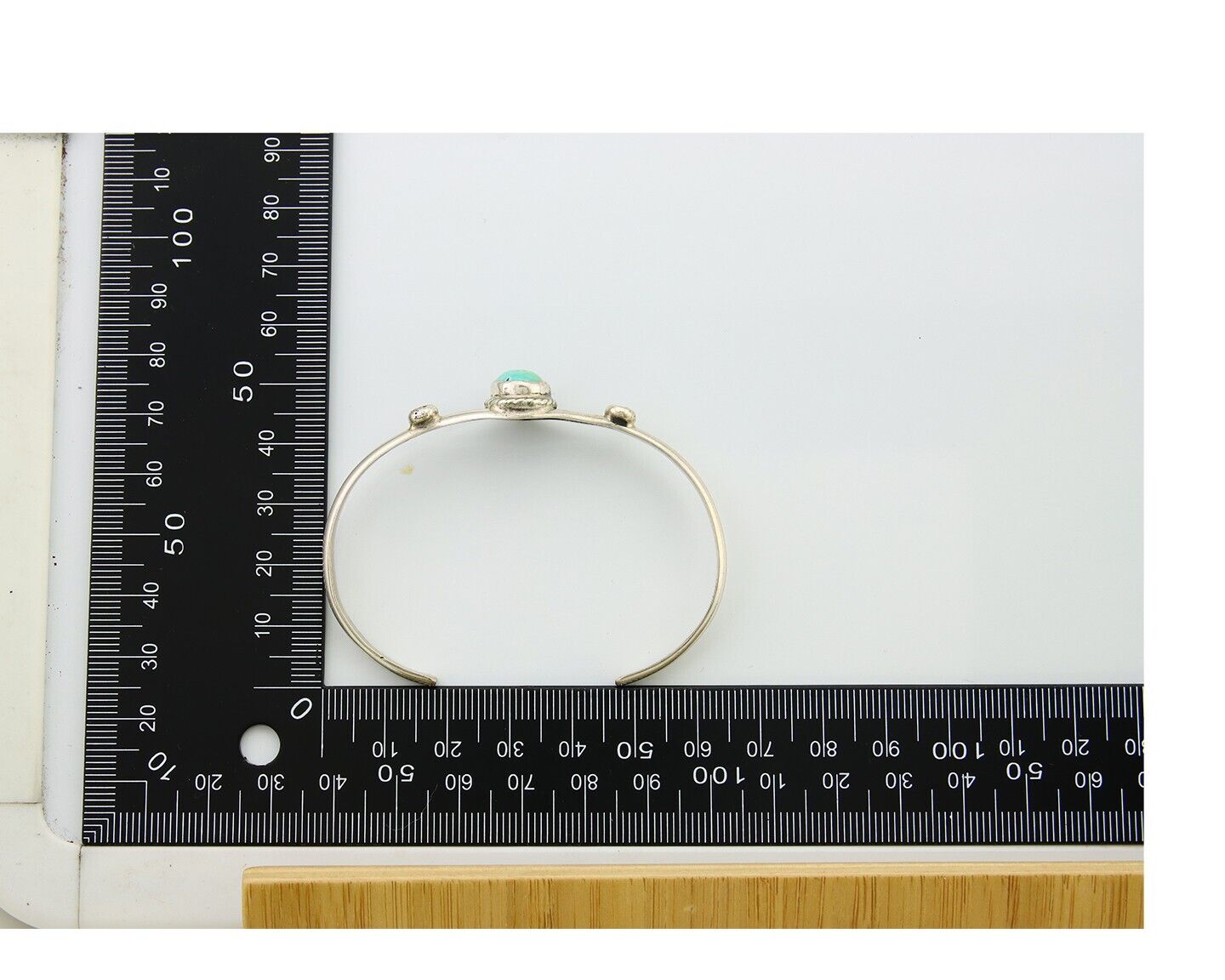 Navajo Cuff Bracelet 925 Silver Turquoise Native American Artist Handmade C.80's