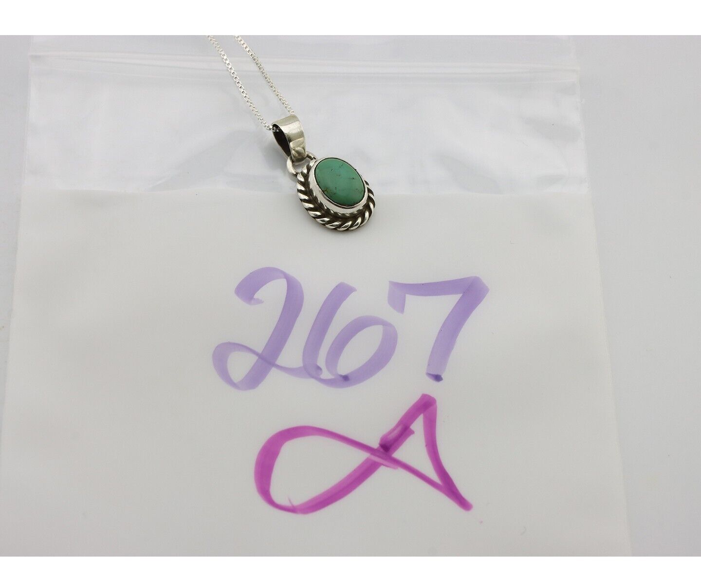 Navajo Necklace 925 Silver Natural Kingman Turquoise Native Artist C.2008