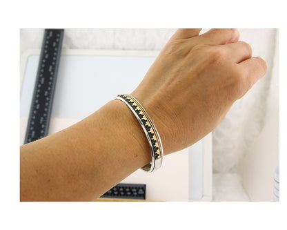 Navajo Bracelet 925 Silver & 12k Yellow Gold Filled Signed Thomas Singer C.80's