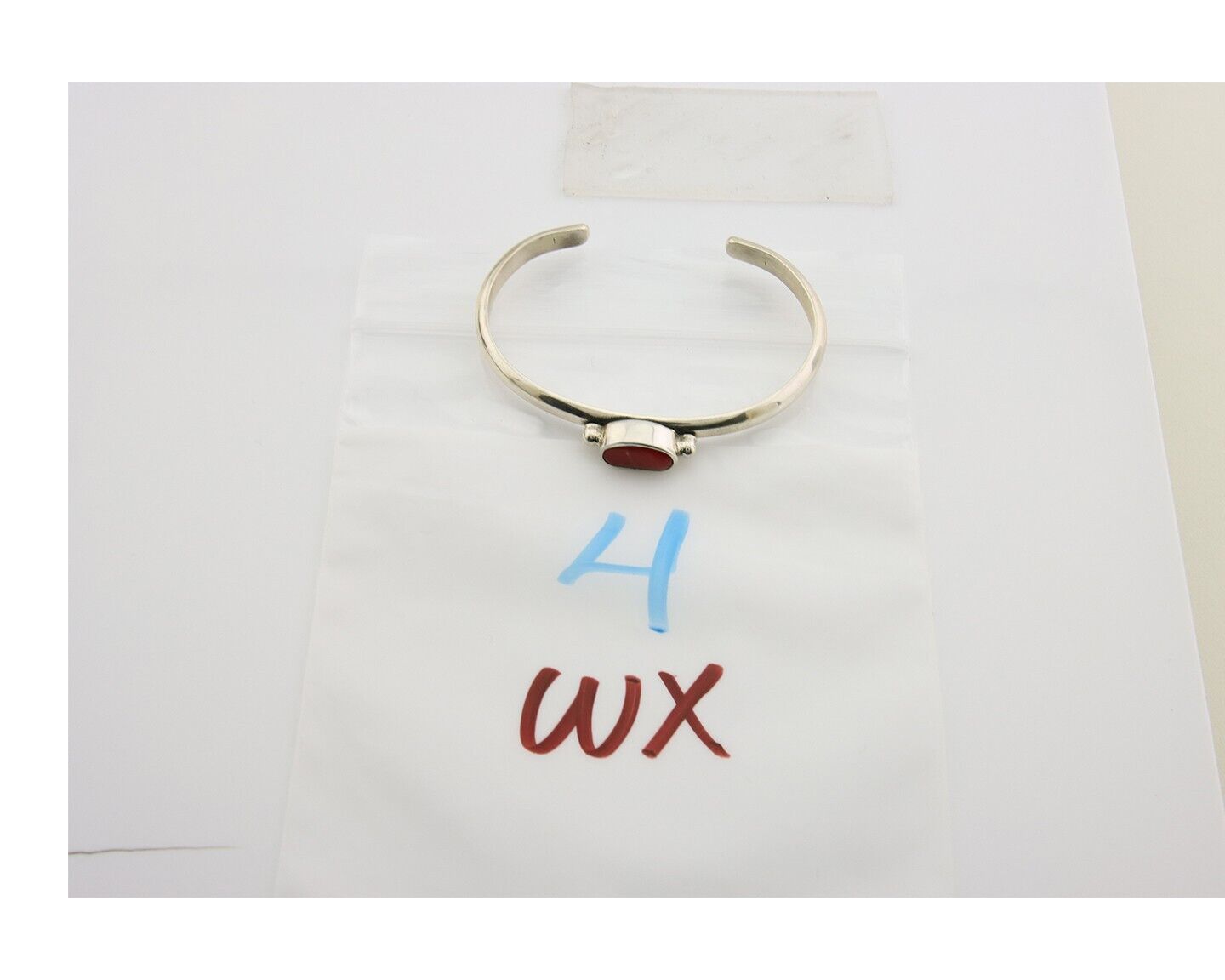 Navajo Bracelet .925 Silver Mediterranean Red Coral Cuff Native Artist C.80's