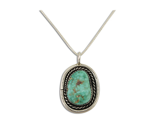 Navajo Necklace 925 Silver Natural Turquoise Native American Artist C.80's