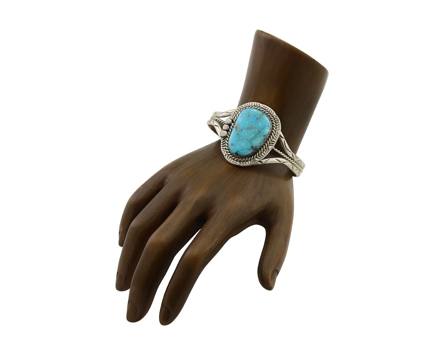 Navajo Morenci Turquoise Bracelet 925 Silver Artist Native American C.80's