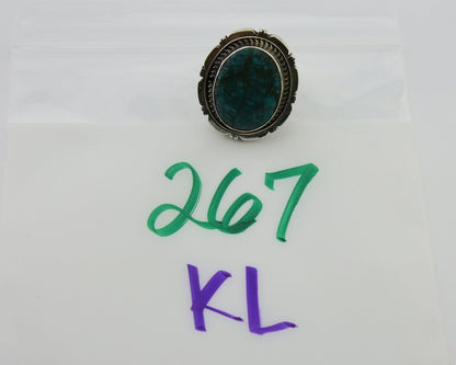 Navajo Ring 925 Silver Natural Blue Turquoise Signed Etsitty C.80's