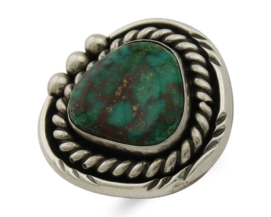 Navajo Ring 925 Silver Gem Grade Turquoise Native American Artist C.80's