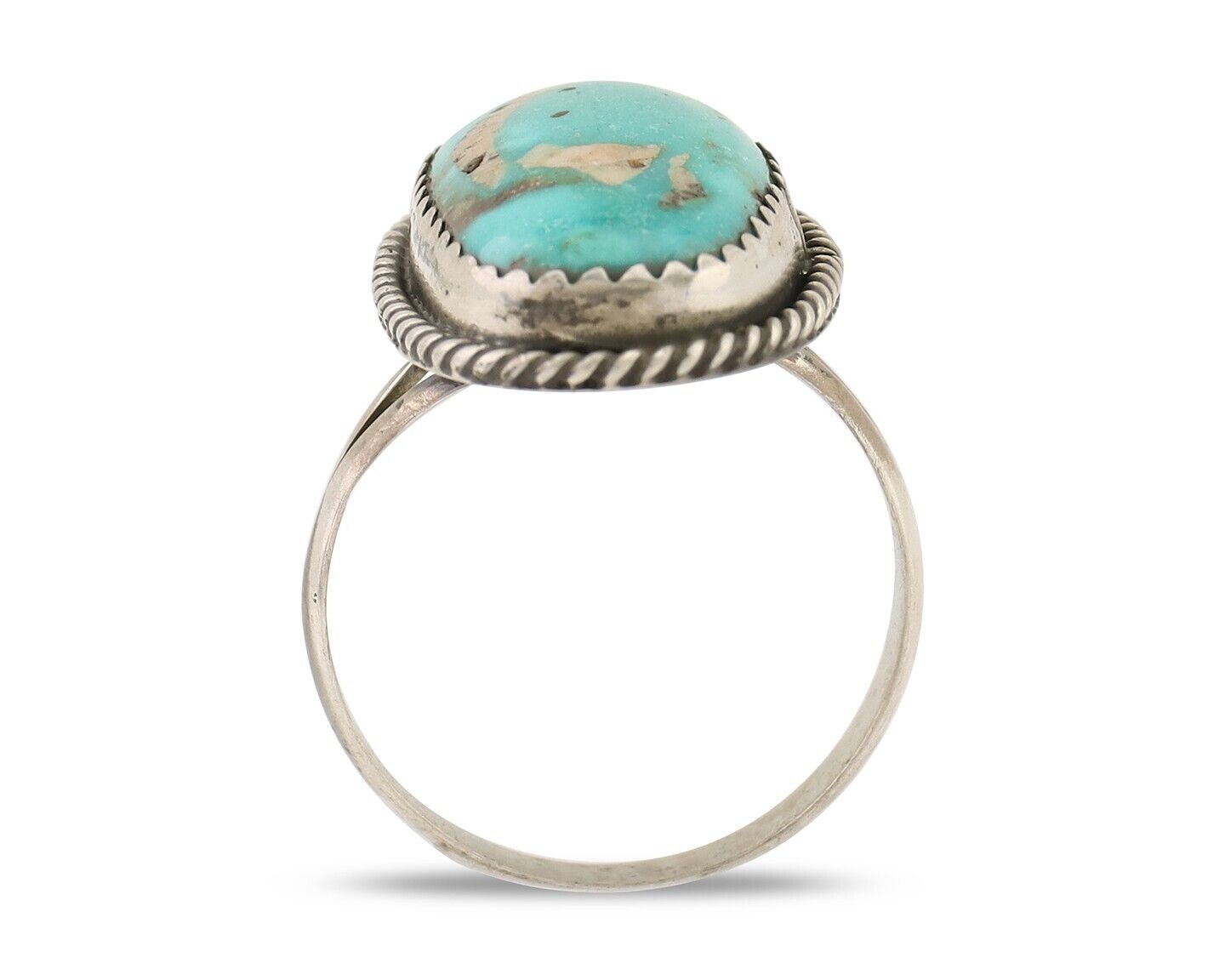 Navajo Handmade Ring 925 Silver Turquoise Native American Artist C.80's