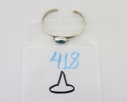 Navajo Cuff Bracelet 925 Silver Natural Blue Turquoise Native American C.80's