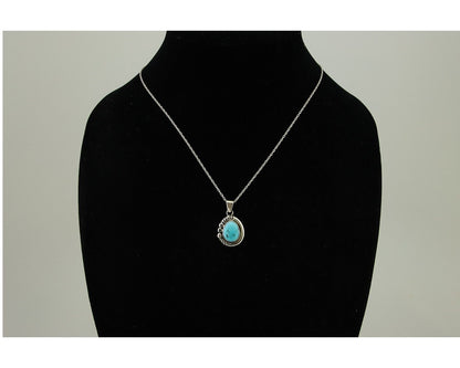 Navajo Necklace 925 Silver Natural Turquoise Artist M Montoya C.80's