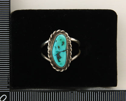 Navajo Ring 925 Sterling Natural Mined Arizona Turquoise C.80's Size 7.5