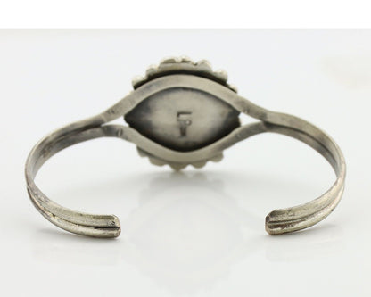 Navajo Bracelet 925 Silver Natural Turquoise Artist Signed L Platero C.80's