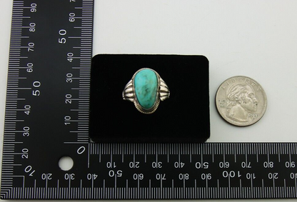 Navajo Handmade Ring 925 Silver Natural Turquoise Native Artist C.80's