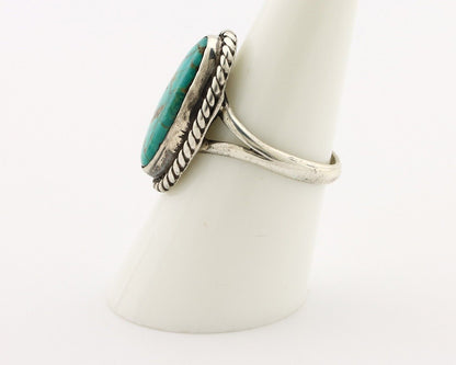 Navajo Ring 925 Silver Kingman Turquoise Artist Signed M Montoya C.80's