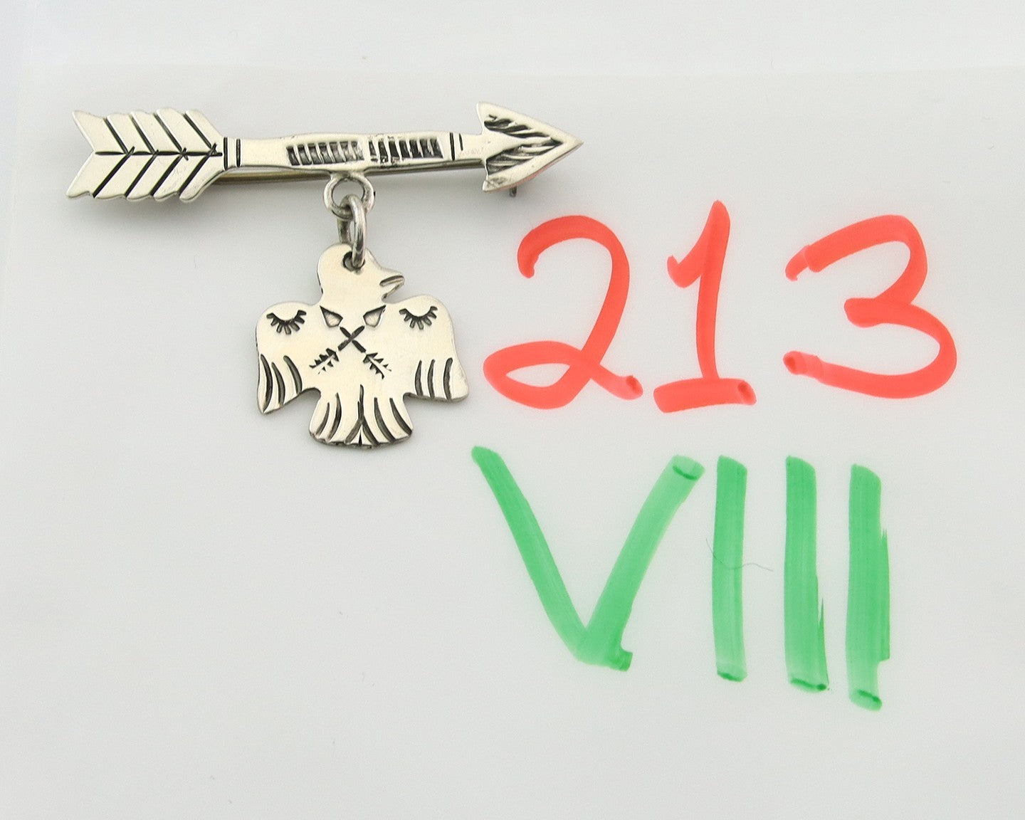 Navajo Pin Sterling Silver Thunderbird Arrow Artist Native American Artist