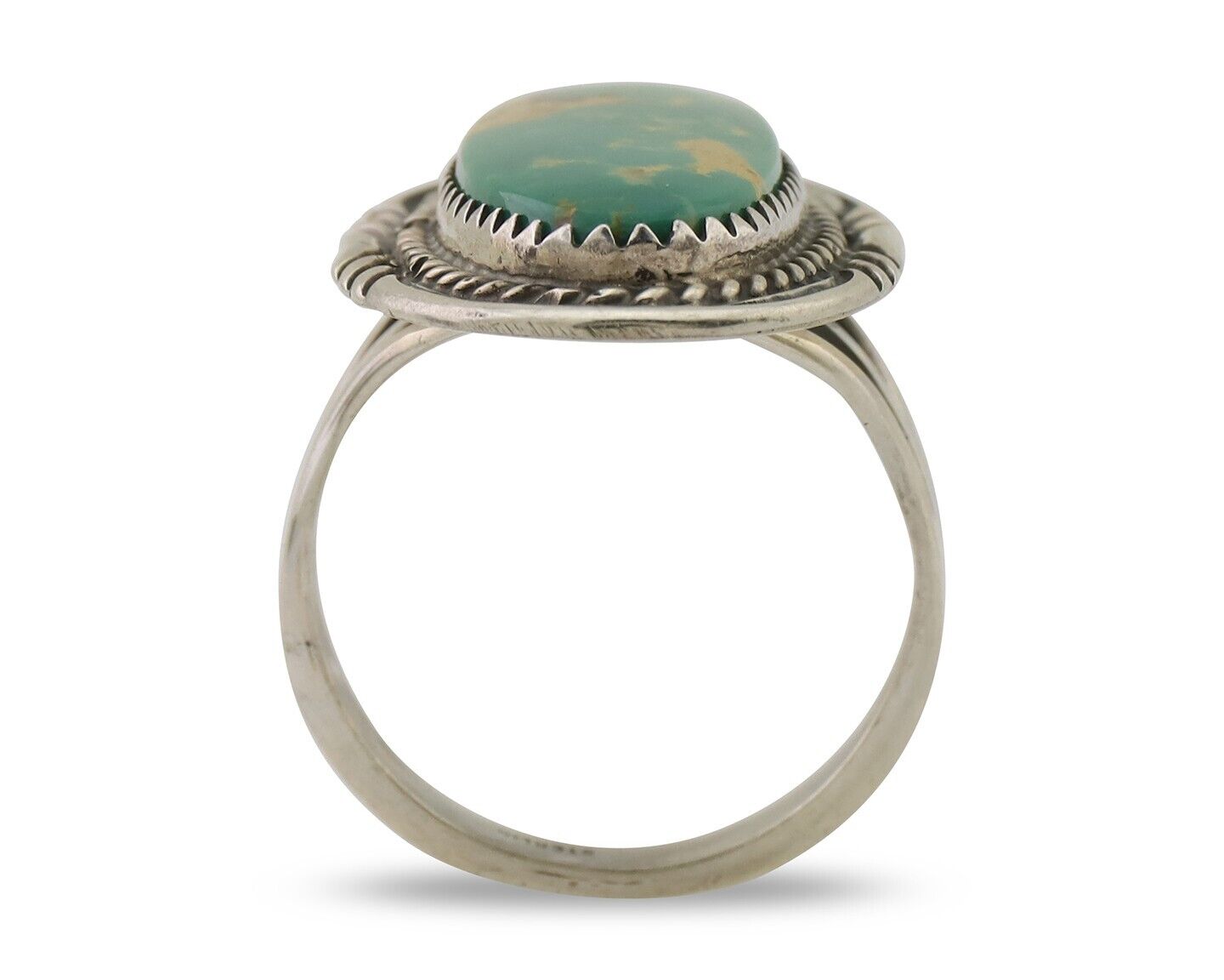 Navajo Ring 925 Silver Natural Blue Turquoise Native American Artist C.80's