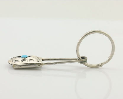 Navajo Hand Stamped Key Chain .925 Silver Handmade Native American Artist C.80's