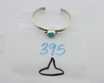 Navajo Cuff Bracelet 925 Silver Natural Blue Turquoise Native American C.80's