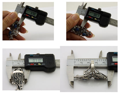 Navajo Ring 925 Silver Natural Denim Lapis Artist Signed Prairie Fire C.80's