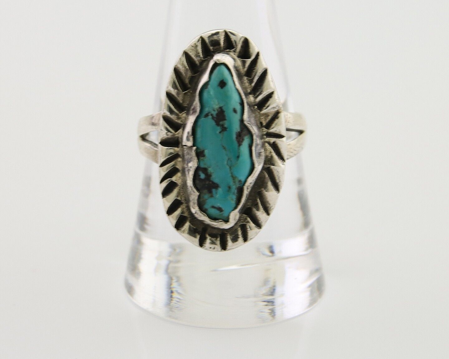 Navajo Handmade Ring 925 Silver Turquoise Native American Artist C.80's