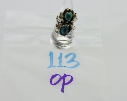 Navajo Ring 925 Silver Sea Foam Turquoise Native American Artist C.80's