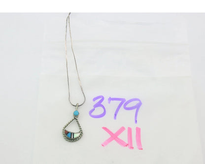 Navajo Necklace Sterling Silver Natural Blue Turquoise Vintage