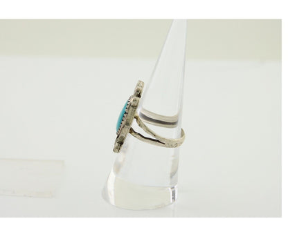 Navajo Handmade Ring 925 Silver Natural Arizona Turquoise Artist C.80's