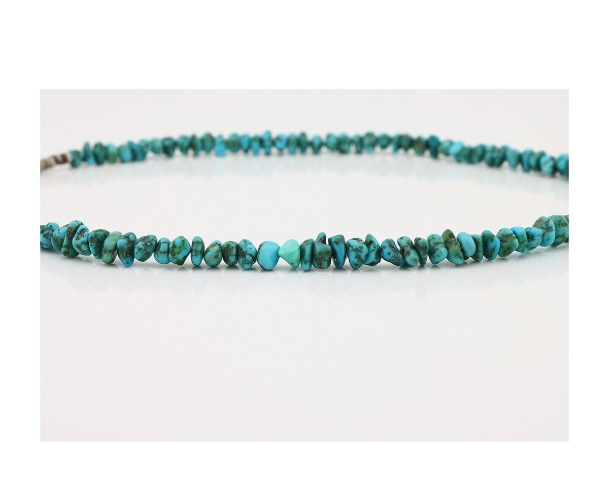 Navajo Necklace 925 Silver Natural Blue Turquoise Native Artist C.80's