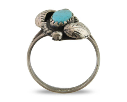 Navajo Ring 925 Silver Natural Blue Turquoise Native American Artist C.80's