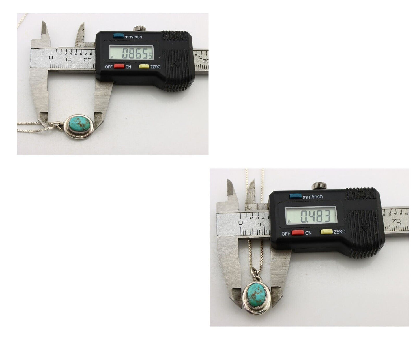 Navajo Necklace 925 Silver Natural Kingman Turquoise Native Artist C.2008