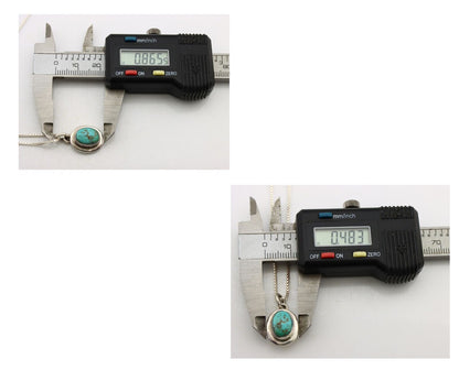 Navajo Necklace 925 Silver Natural Kingman Turquoise Native Artist C.2008