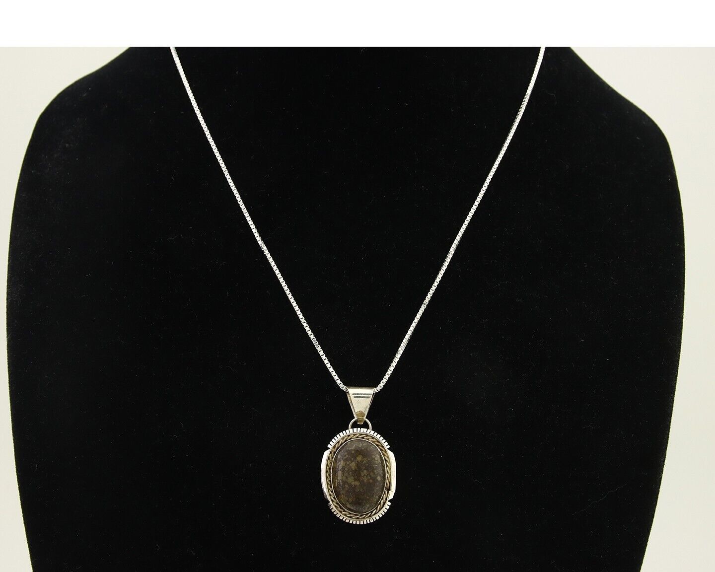 Navajo Necklace 925 Silver Natural Turquoise Artist Signed Bernice Bonney C.80's