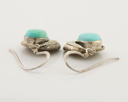 Navajo Dangle Earrings 925 Silver Blue Turquoise Native American Artist C.80's