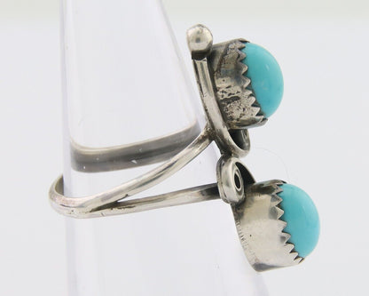 Navajo Ring 925 Silver Kingman Turquoise Native American Artist C.80's