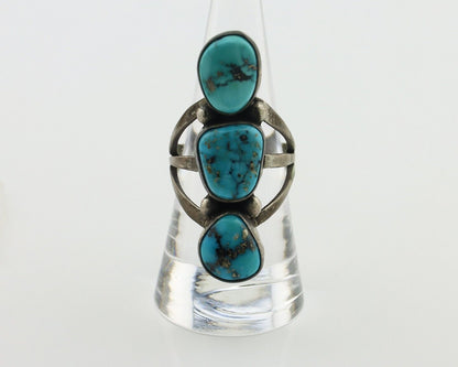 Navajo Ring 925 Silver Natural Blue Turquoise Native American Artist C.80's