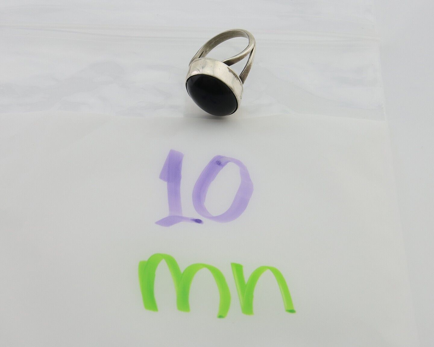 Navajo Handmade Ring 925 Silver Black Onyx Artist Signed R C.80's