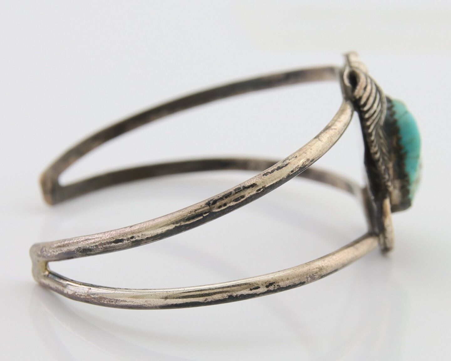 Navajo Bracelet 925 Silver Blue Turquoise Native American Artist C.80's