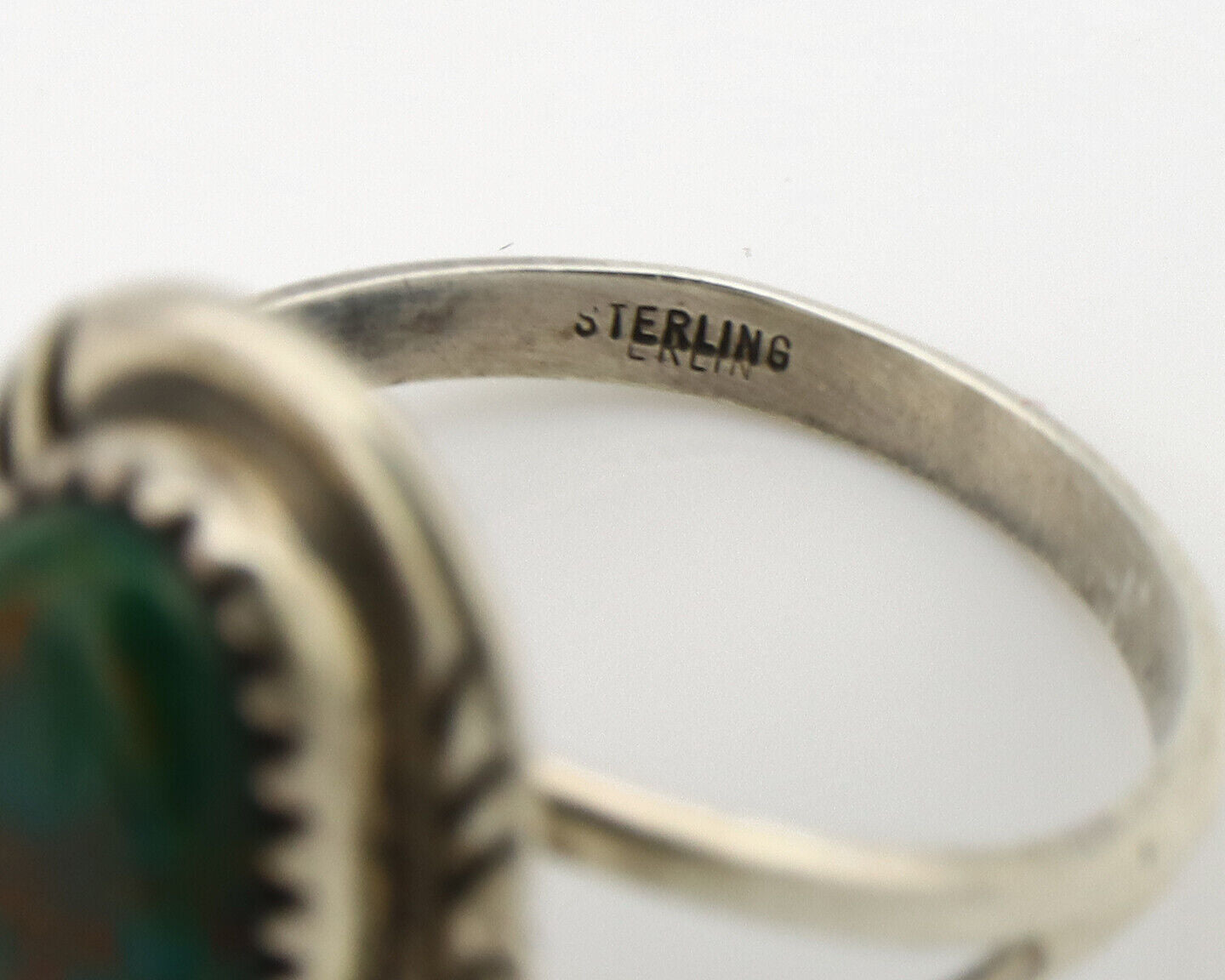 Navajo Ring .925 Silver Royston Turquoise Native American Artist C.1980's