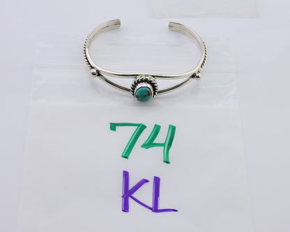 Navajo Bracelet 925 Silver Natural Turquoise Artist Signed Gecko C.80's