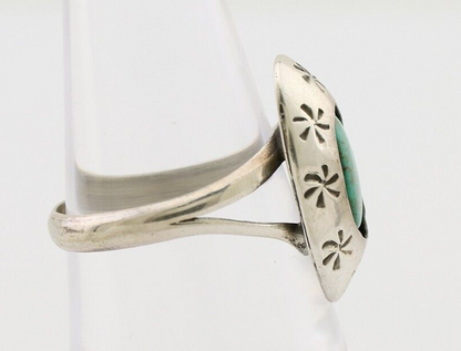 Navajo Ring 925 Silver Kingman Turquoise Native American Artist C.80's
