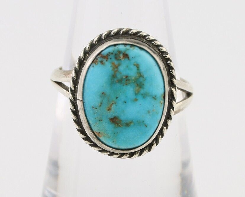 Navajo Handmade Ring 925 Silver Turquoise Artist Signed CM C.80's