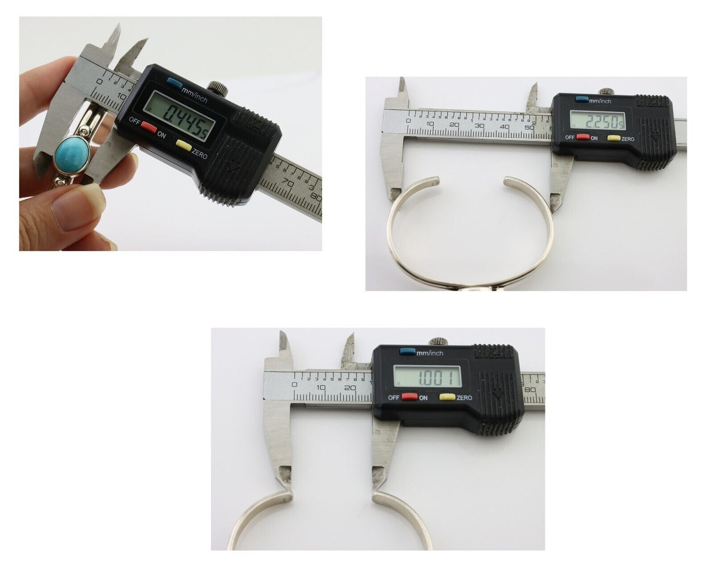 Navajo Cuff Bracelet 925 Silver Natural Blue Turquoise Native American C.80's