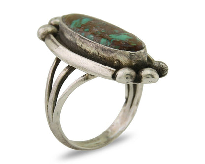 Navajo Ring 925 Silver Turquoise Artist Signed Sunrise C.80's