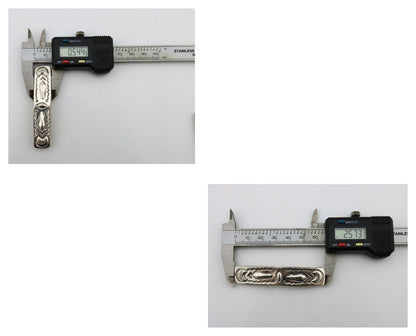 Women's Navajo Hair Clip Hand Stamped 925 Silver Native American Artist C.80's