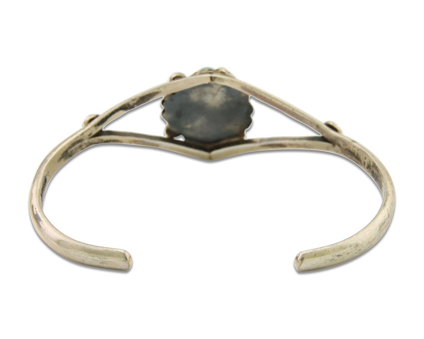 Navajo Bracelet 925 Silver Cuff Turquoise Handmade Native Artist C.80's