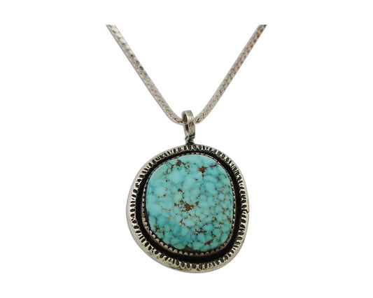 Navajo Pendant 925 Silver Natural Blue Turquoise Artist Signed Yazzie C.80's