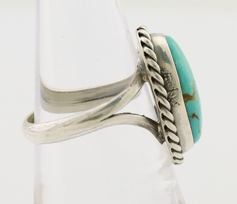Navajo Ring 925 Silver Natural Blue Turquoise Native American Artist C.80's