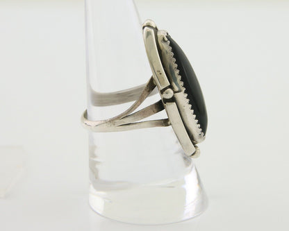 Navajo Handmade Ring 925 Silver Black Onyx Artist Signed SC C.80's