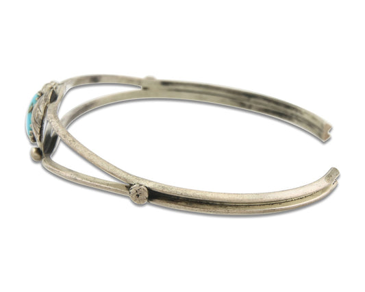 Vintage Navajo Bracelet 925 Silver Turquoise Tranditional Handmade Signed CY